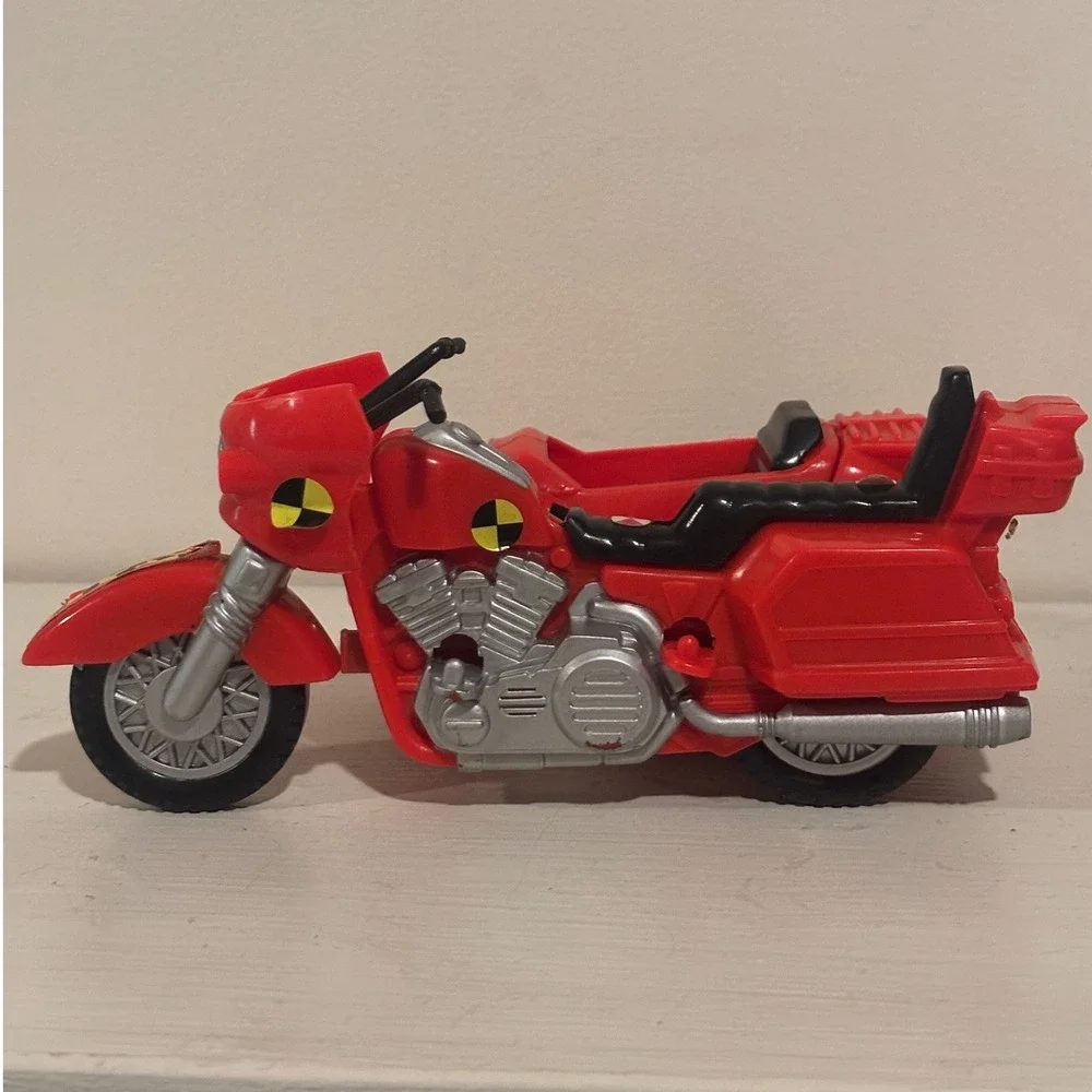 Tyco Incredible Crash Dummies Motorcycle with Sidecar Red Vintage Toy Good 1991